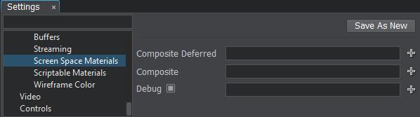 Screen-Space Materials settings