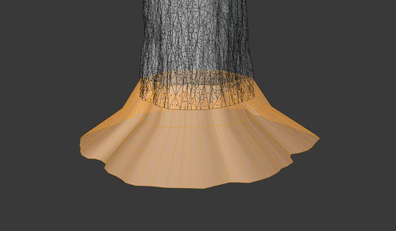 Bottom part of the tree for blending with terrain