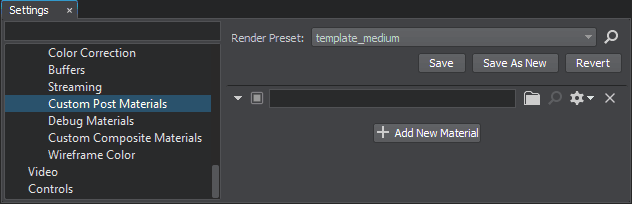 Custom Post Materials settings