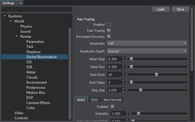 Screen Space Ray-Traced Global Illumination Settings