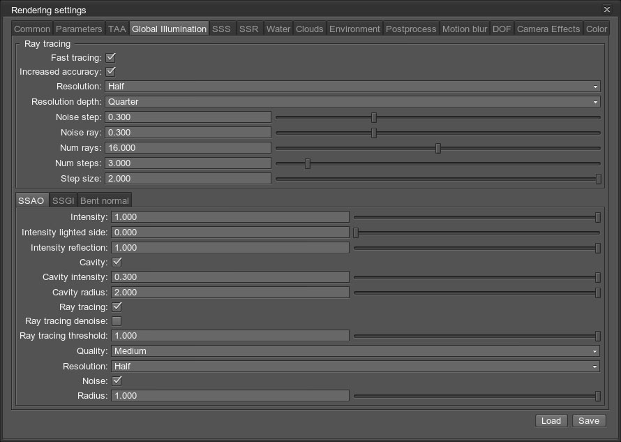 Screen Space Ray-Traced Global Illumination Settings