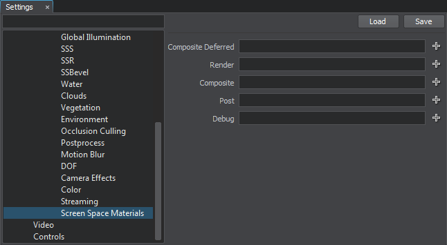 Screen-Space Materials settings