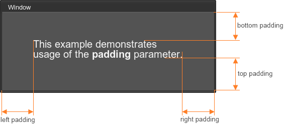 left, right, top and bottom padding