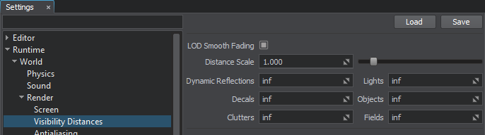 Visibility settings