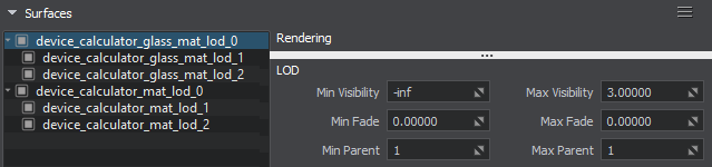 Surface LOD Settings