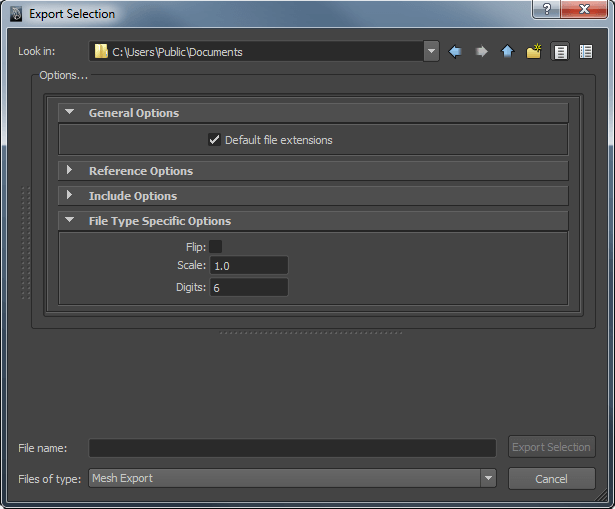 Export into mesh from Maya