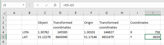 Calculating the world coordinates