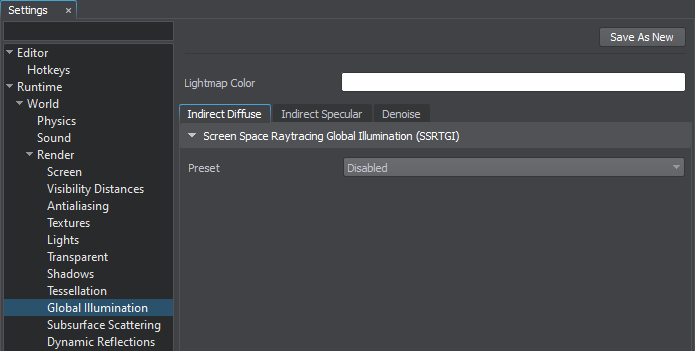 Screen Space Ray-Traced Global Illumination Settings