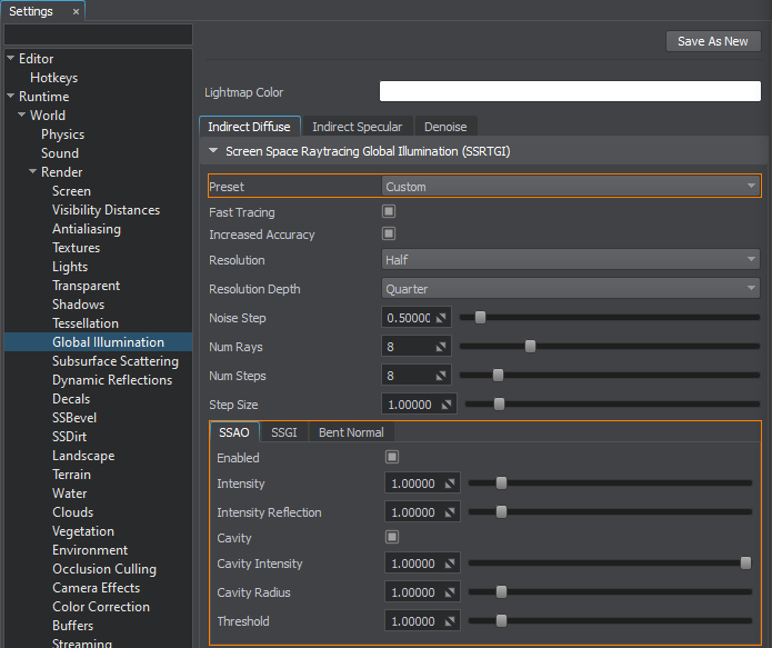 SSAO custom settings