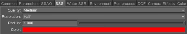 Subsurface scattering settings