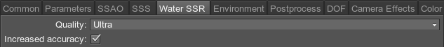 Water screen-space reflections settings