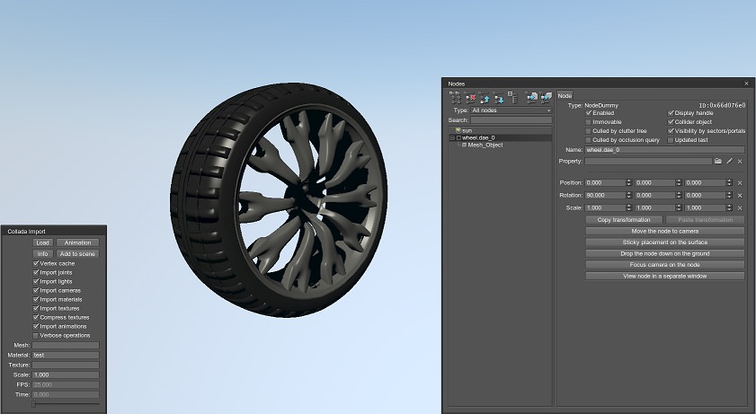 Collada plugin in Unigine engine