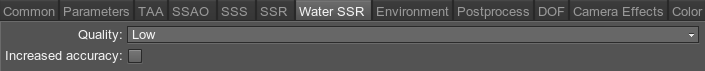 Water screen-space reflections settings