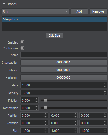 Shape parameters