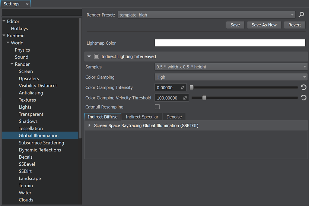 Screen Space Ray-Traced Global Illumination Settings