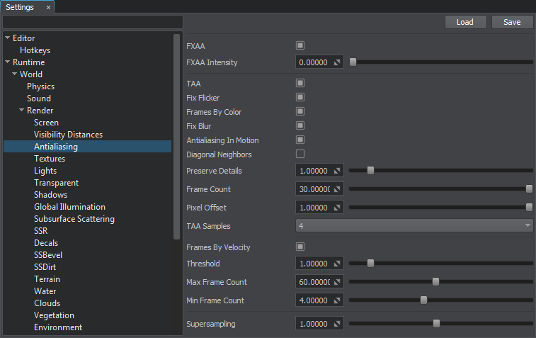 TAA Settings for Dynamic Scenes