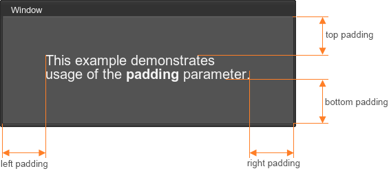 left, right, top and bottom padding