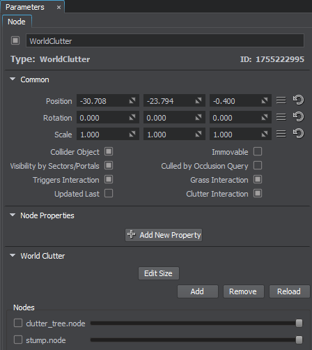 Node references that are contained in the clutter