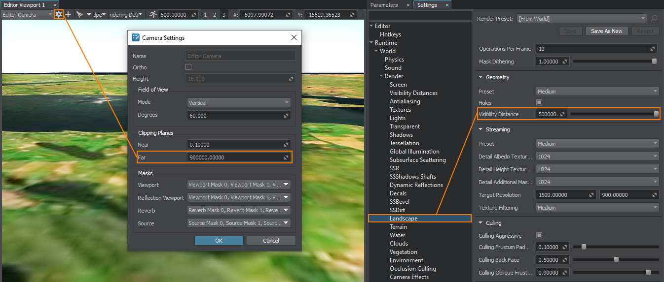 Setting visibility distance for Landscape Terrain