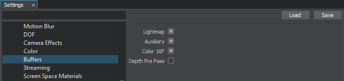 Buffers settings