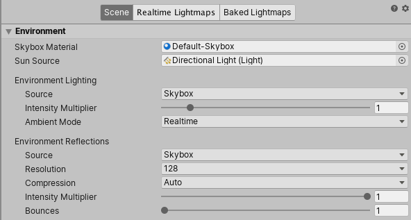 Unity Environment Settings