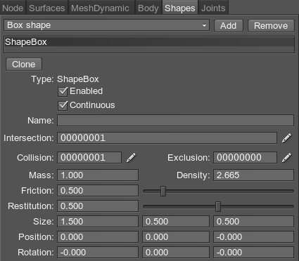 Shape parameters