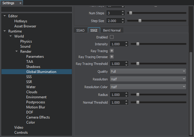 Global Illumination Settings