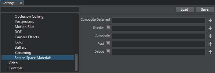 Screen-Space Materials settings