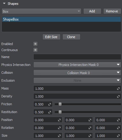 Shape parameters